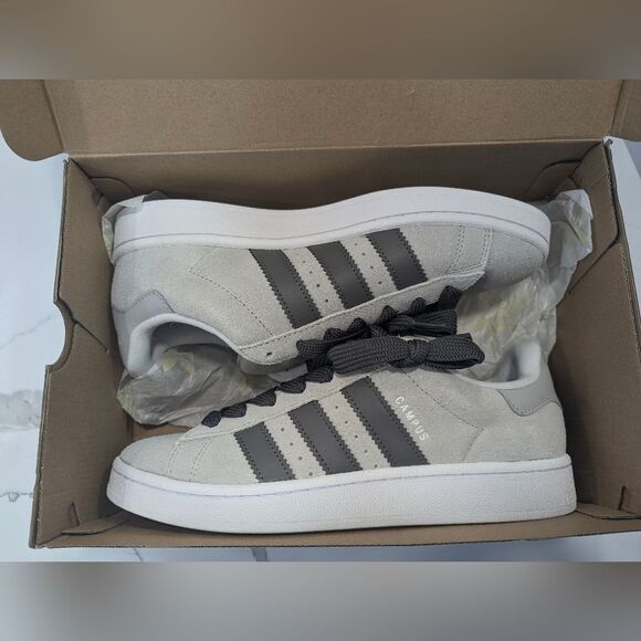New Adidas Campus 00s Shoes sneakers suede leather Grey Two/Charcoal/Cloud 10.5 - Picture 3 of 12